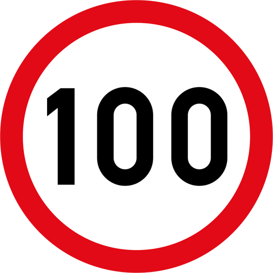 SPEED LIMIT ROAD SIGN (R201) 10 TO 100KM