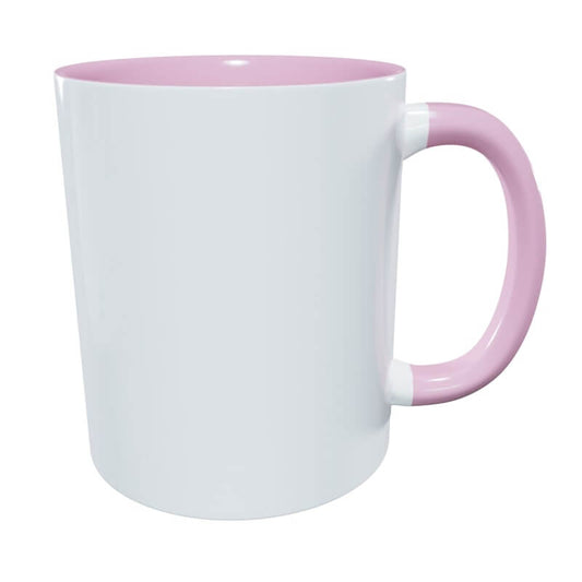 Pink white sublimation mugs