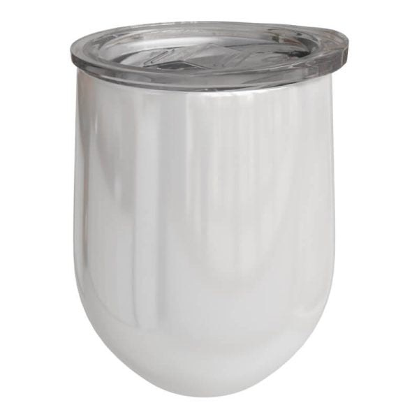 Double wall white stainless steel wine tumbler
