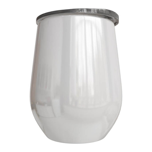 Double wall white stainless steel wine tumbler