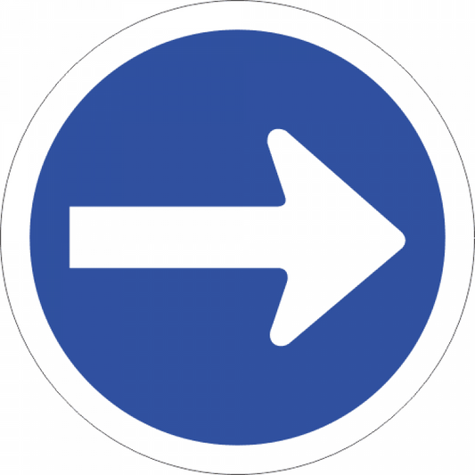 PROCEED RIGHT ONLY ROAD SIGN (R106)
