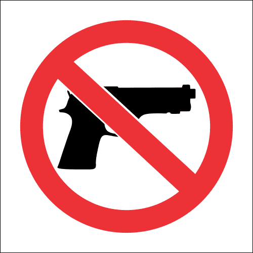 NO CARRYING OF FIRE-ARMS SAFETY SIGN (PV 19)