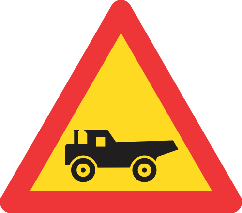 VEHICLE CROSSING ROAD SIGN (TW345)
