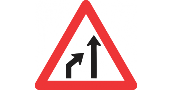 LEFT LANE ENDS ROAD SIGN (W215)