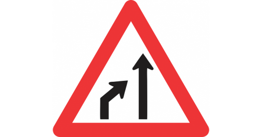 LEFT LANE ENDS ROAD SIGN (W215)