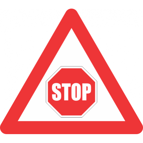 TRAFFIC CONTROL "STOP" AHEAD ROAD SIGN (W302)
